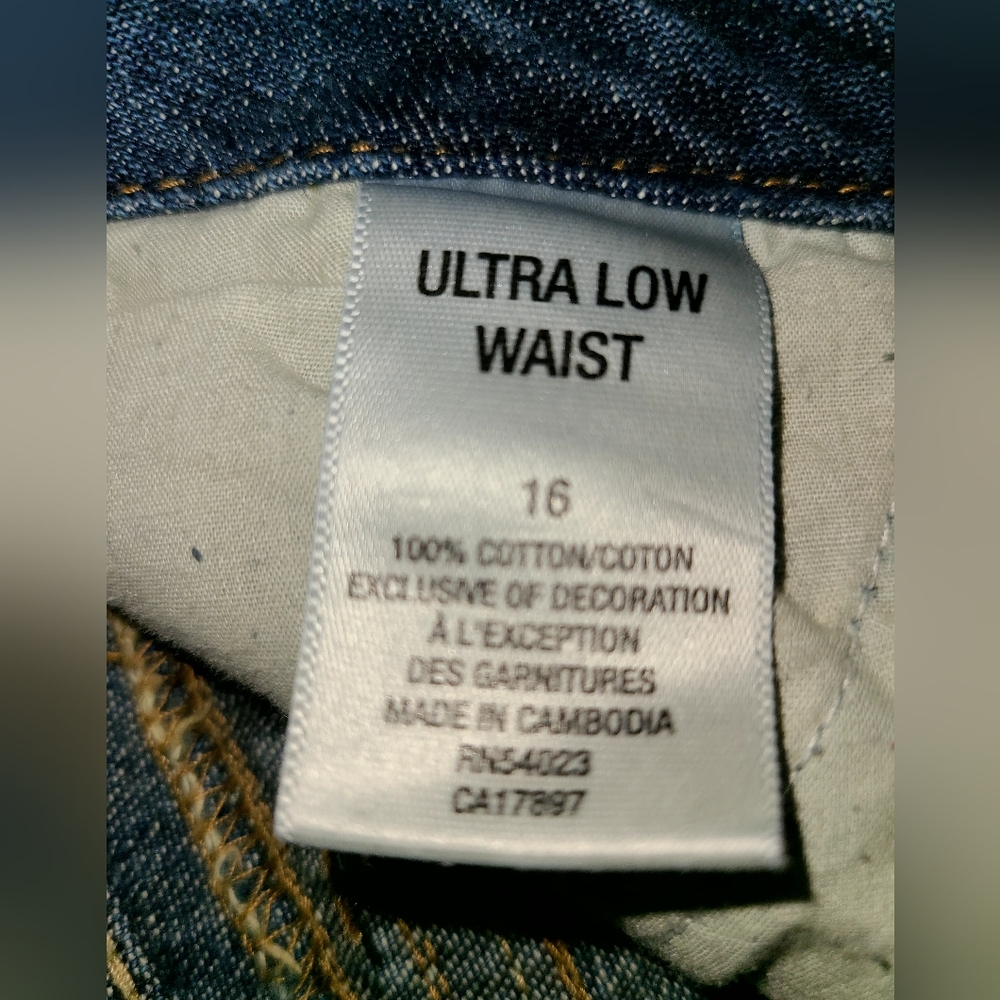 Vintage Ultra Low Rise Old Navy Denim Skirt - size 16 - Picture 4 of 6